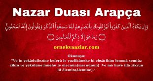 Nazar Duası Arapça Yazılışı